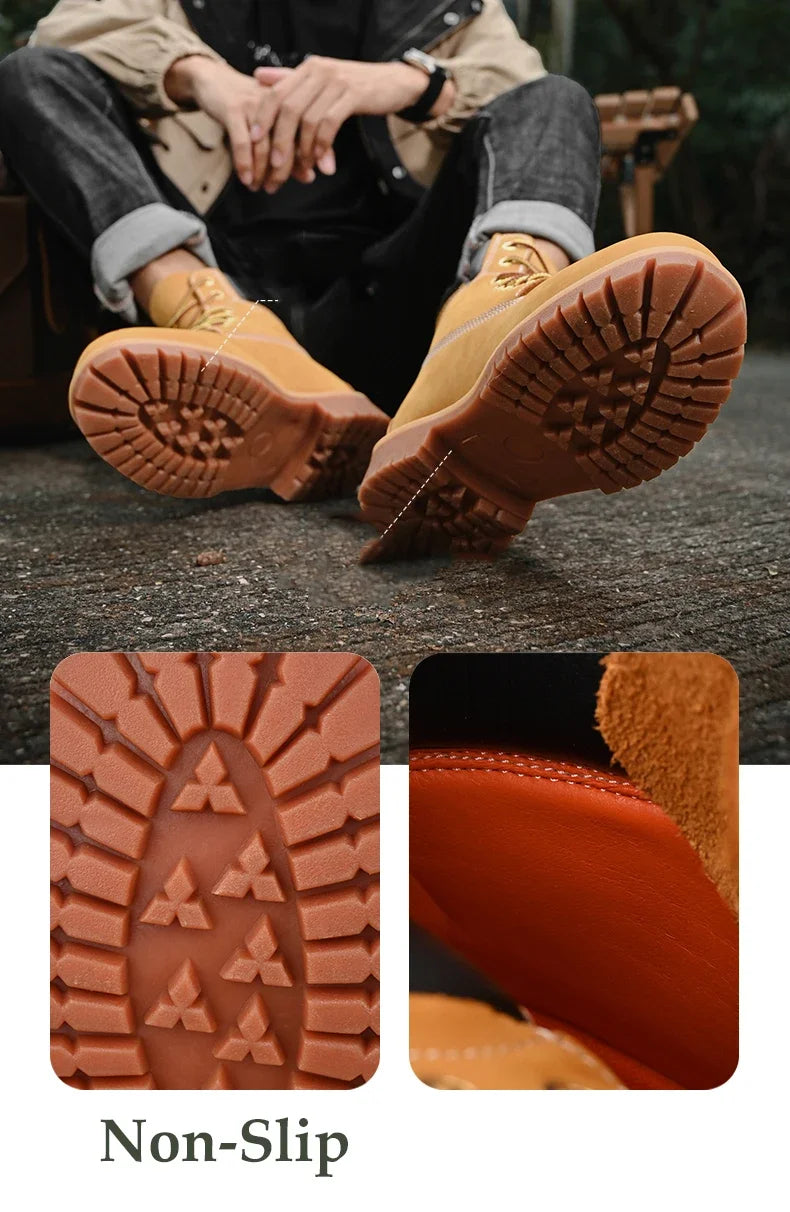 High-Quality Men’s & Women’s Lace-Up Leather High Top Boots